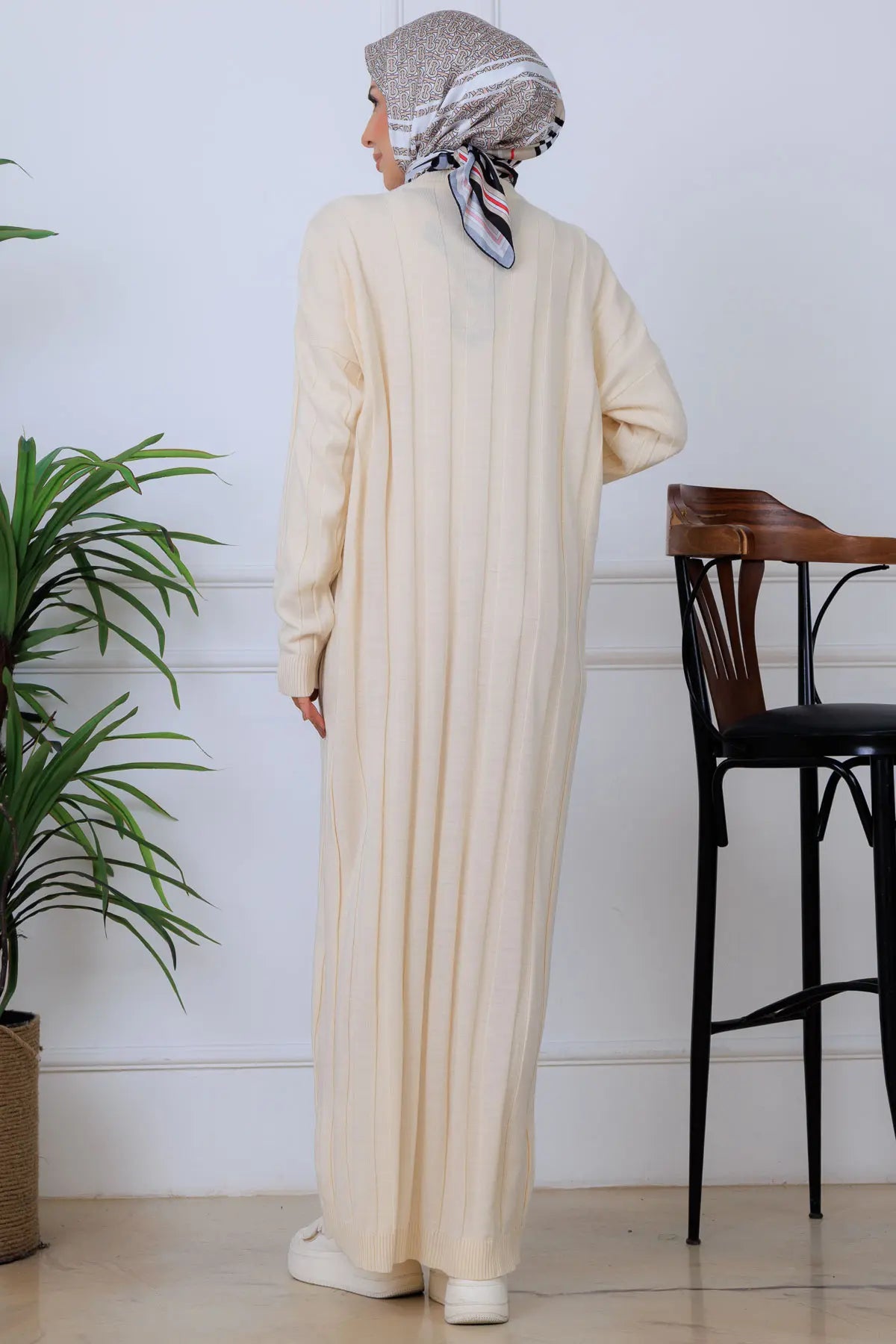Self-striped Knit Dress, view 4