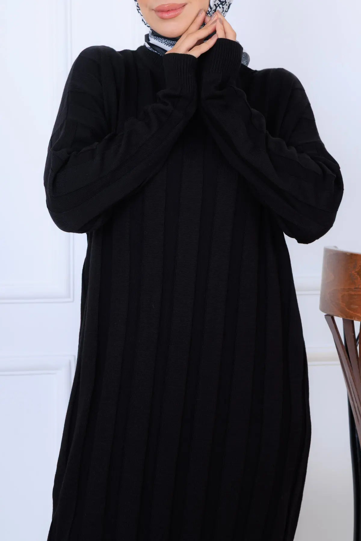 Self-striped Knit Dress, view 2