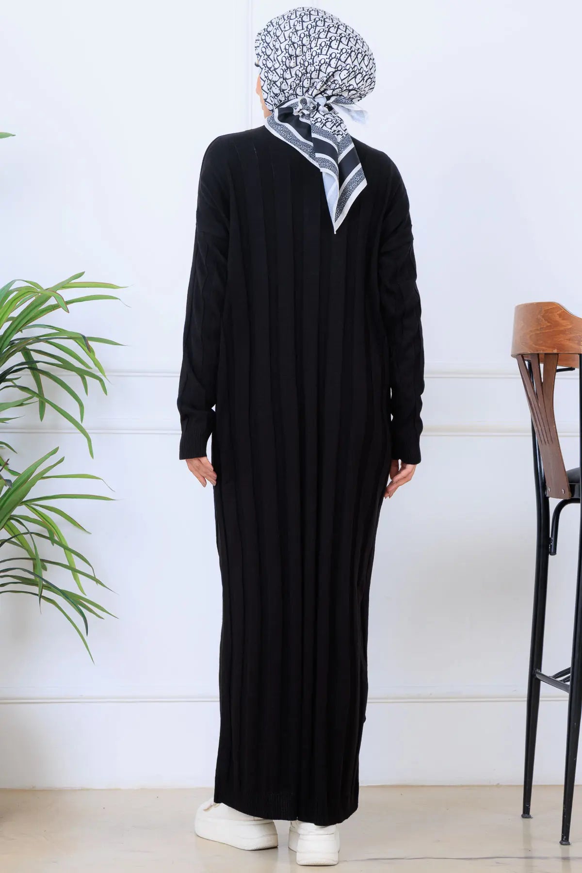 Self-striped Knit Dress, view 4