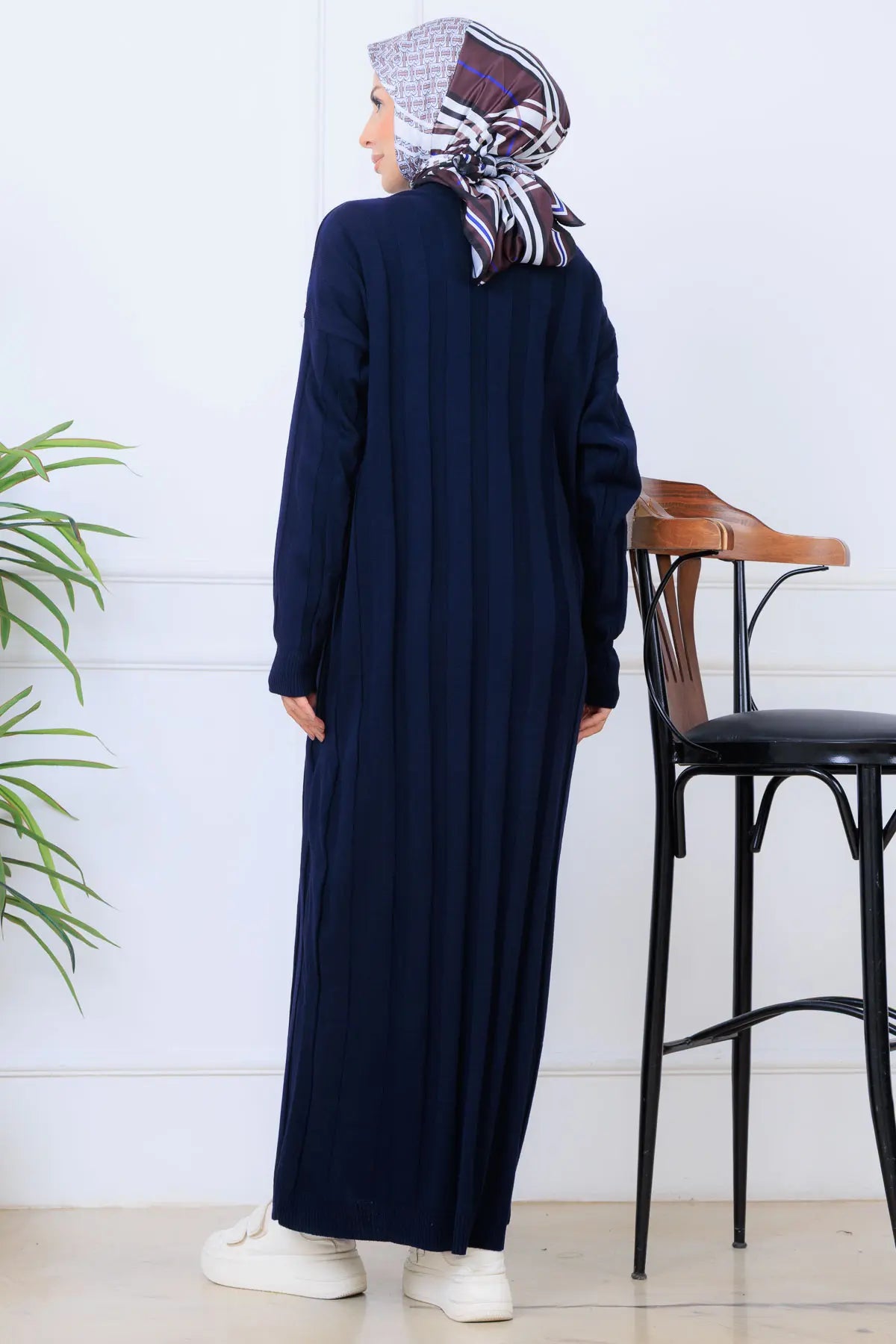 Self-striped Knit Dress, view 4