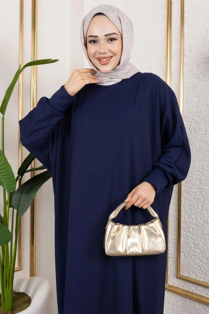 Batwing Sleeve Crepe Dress, view 2