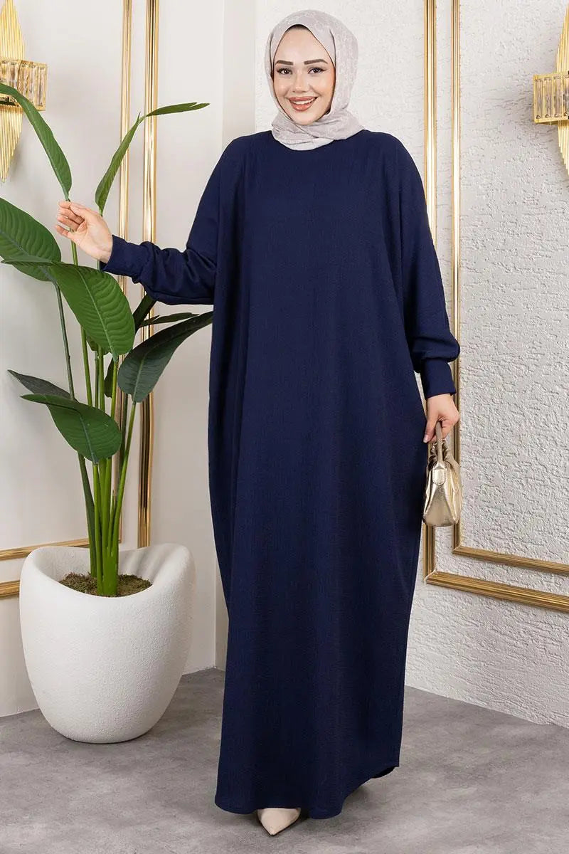 Batwing Sleeve Crepe Dress, view 3