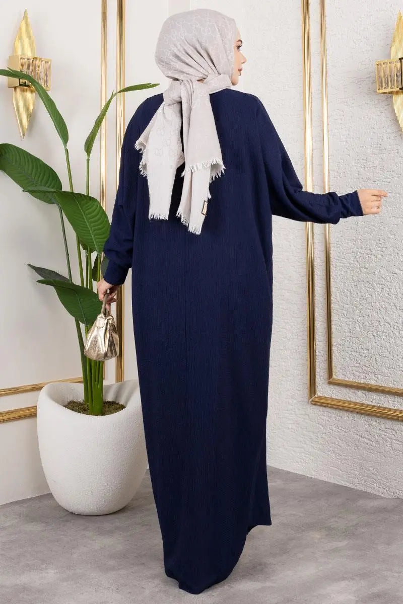 Batwing Sleeve Crepe Dress, view 4