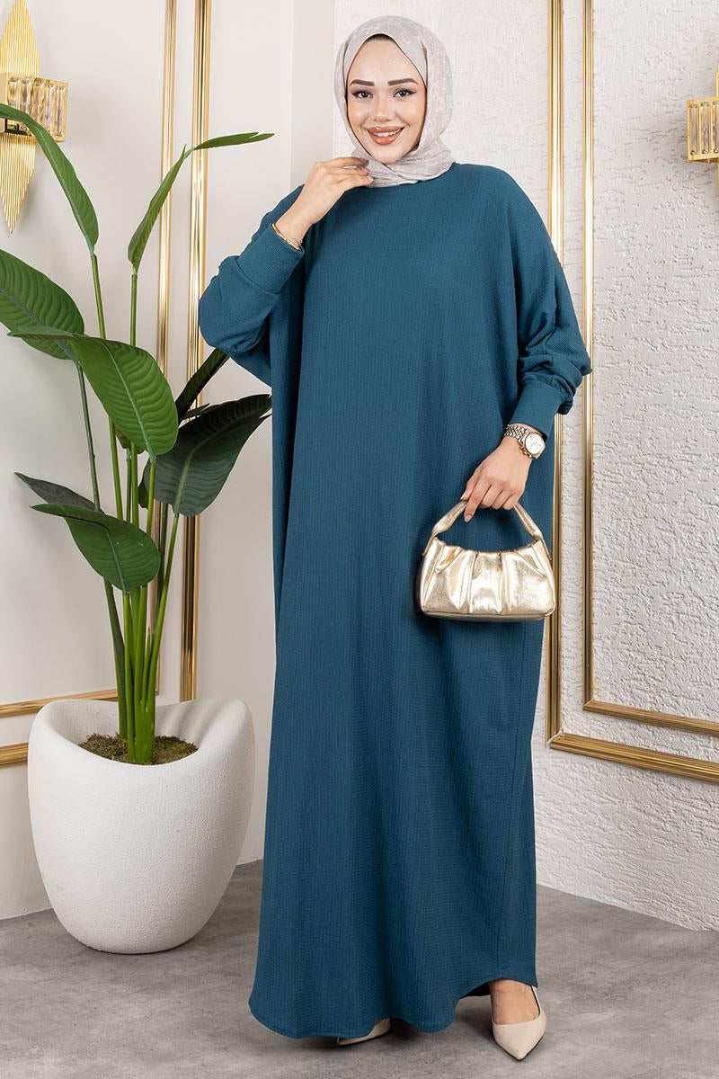 Batwing Sleeve Crepe Dress by NEOMODEST