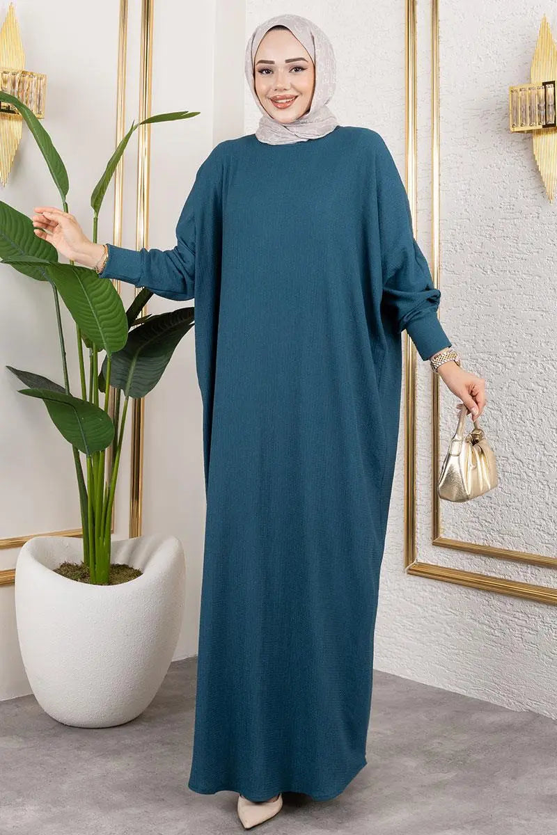 Batwing Sleeve Crepe Dress, view 2