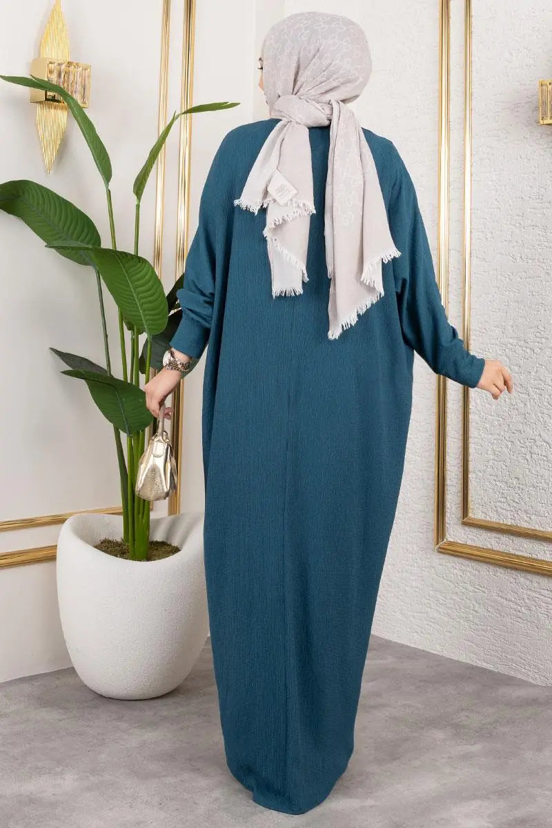 Batwing Sleeve Crepe Dress, view 4
