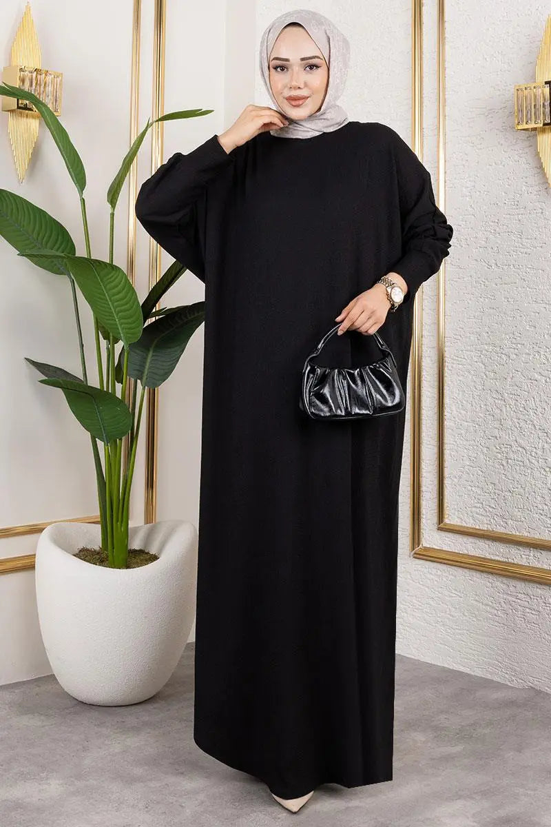 Batwing Sleeve Crepe Dress, view 2