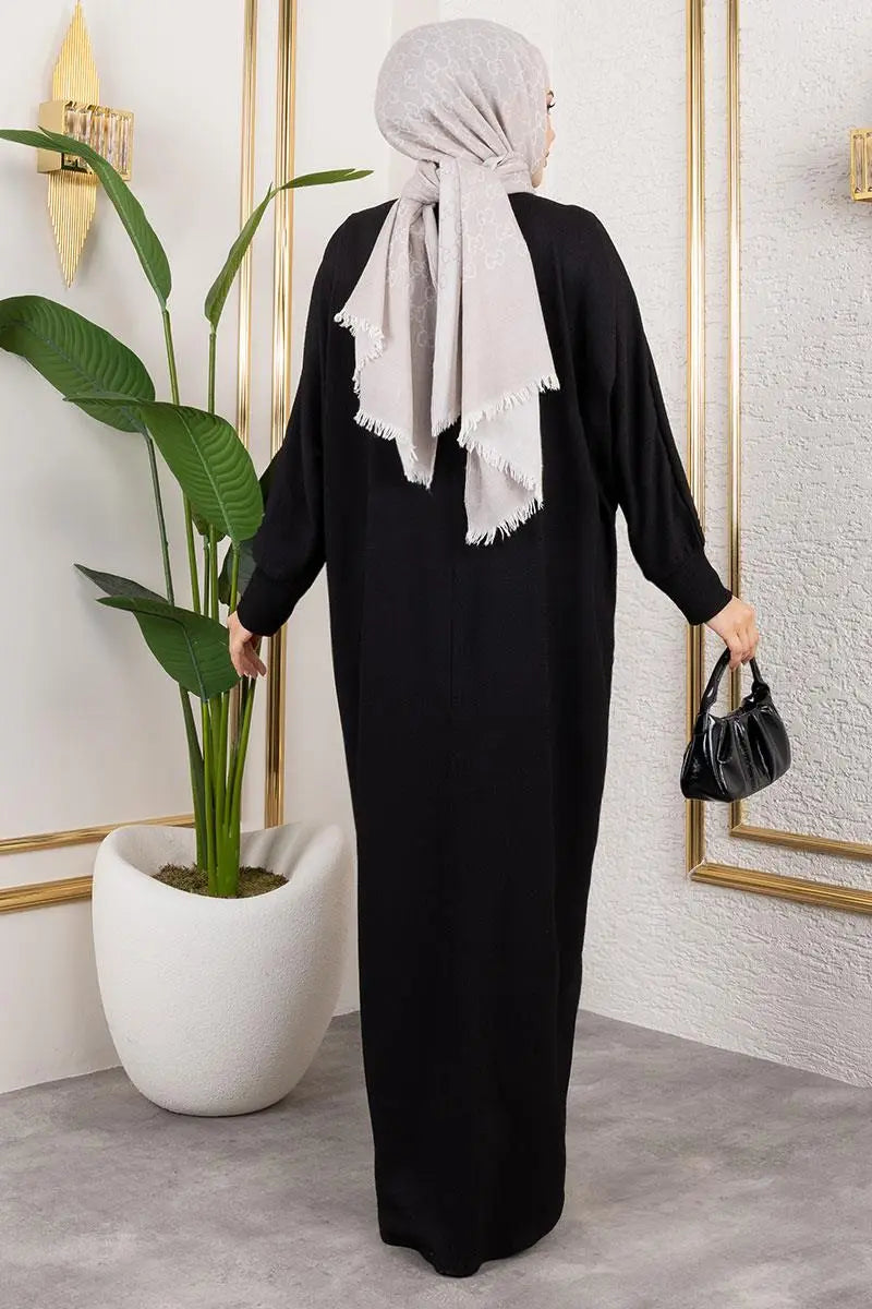 Batwing Sleeve Crepe Dress, view 4
