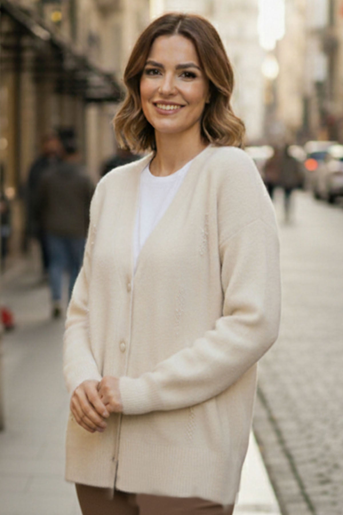 Pearl Detailed Knit Cardigan by NEOMODEST
