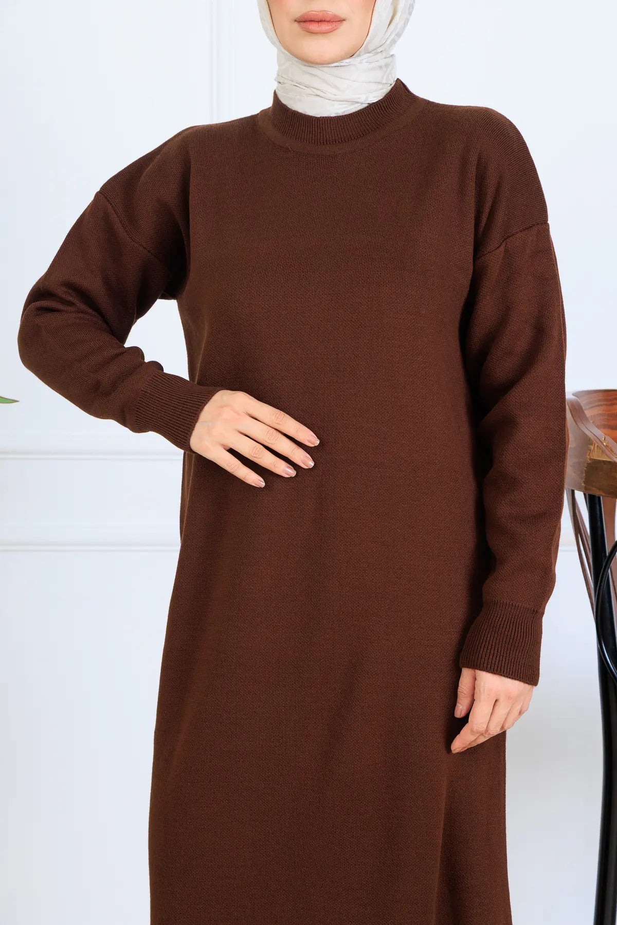 Slit Detailed Knit Dress, view 3