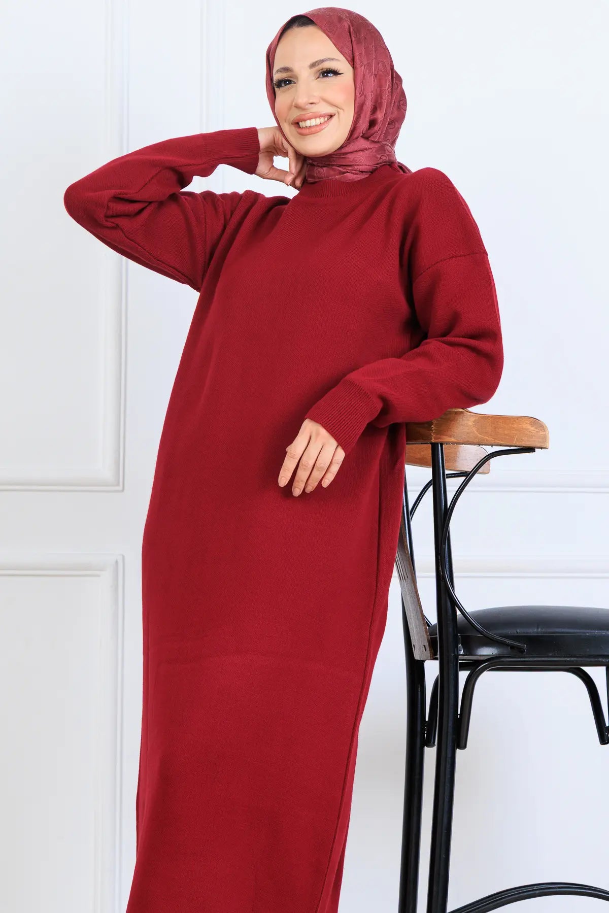 Slit Detailed Knit Dress, view 2