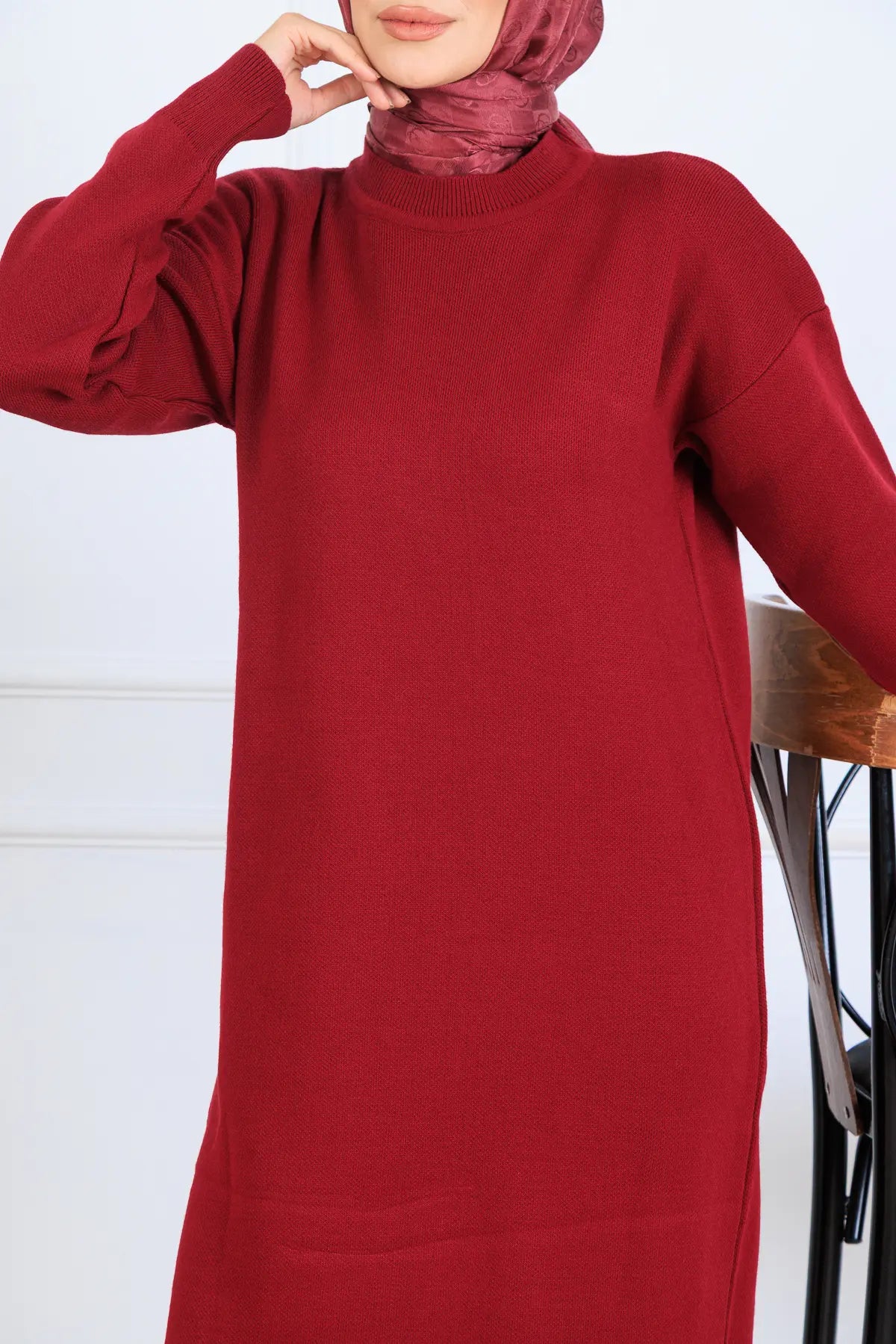 Slit Detailed Knit Dress, view 3