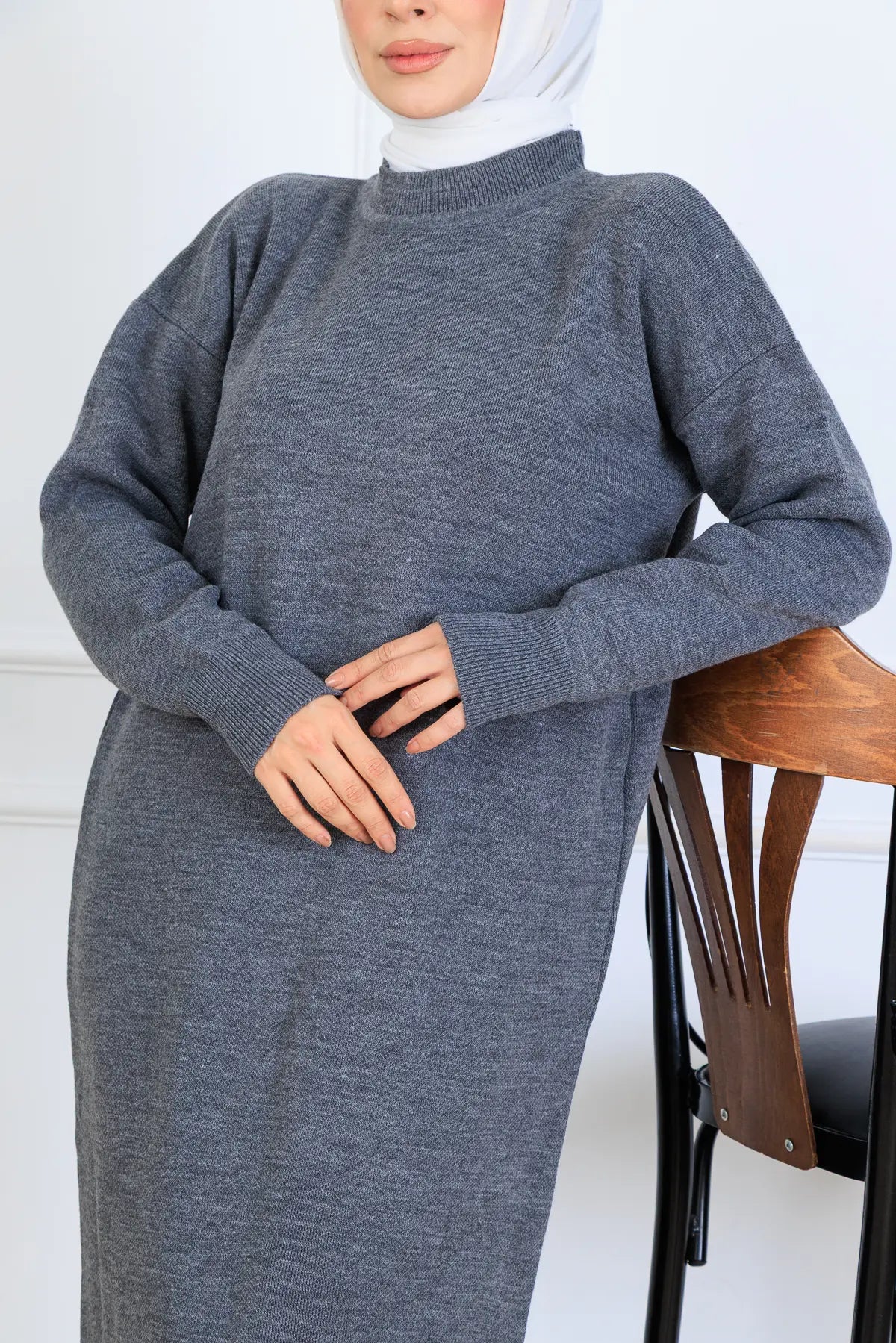 Slit Detailed Knit Dress, view 2