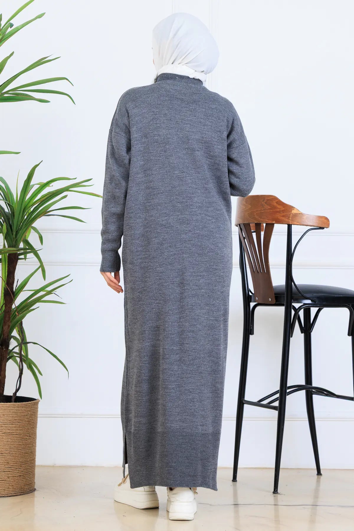 Slit Detailed Knit Dress, view 4