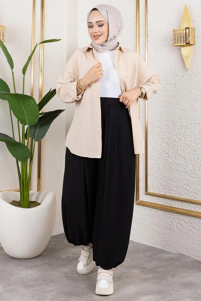 Elastic Waist Shalwar Trousers, view 3