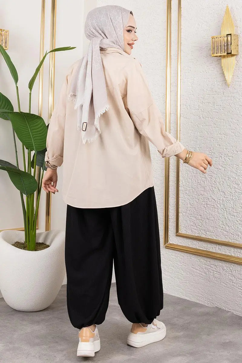 Elastic Waist Shalwar Trousers, view 4