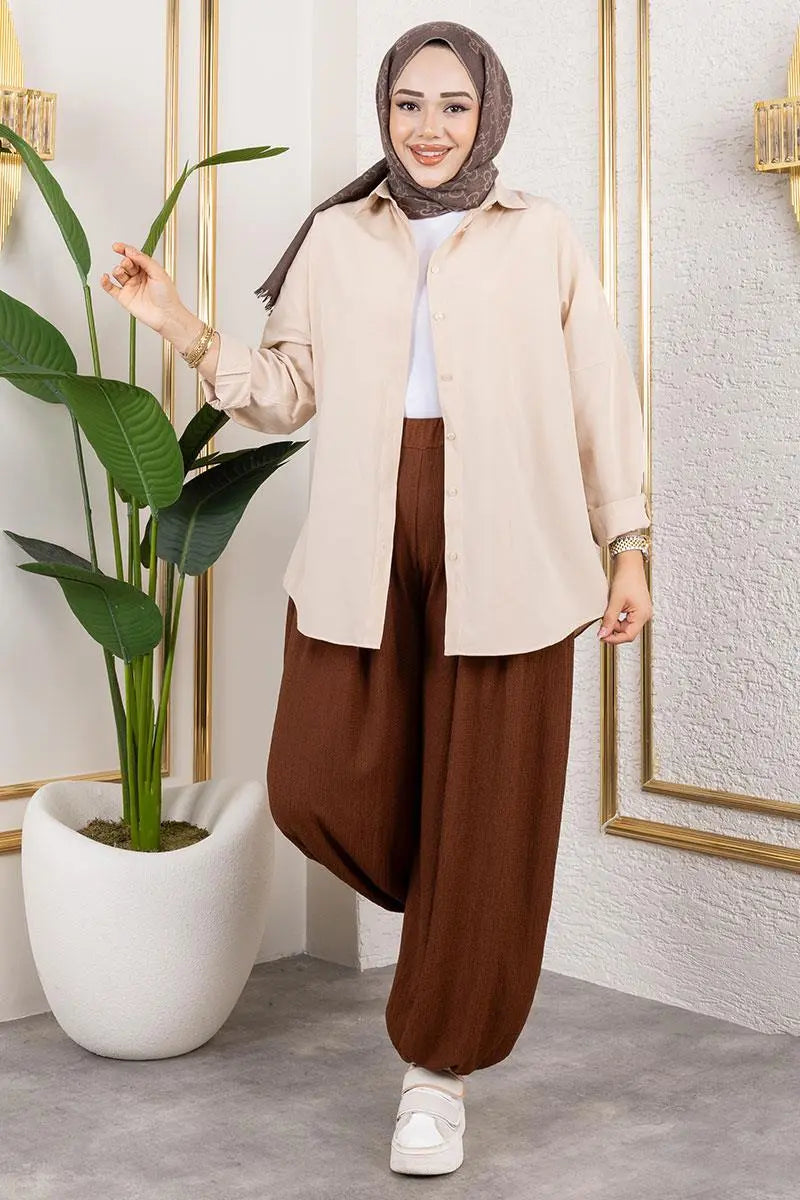 Elastic Waist Shalwar Trousers, view 3