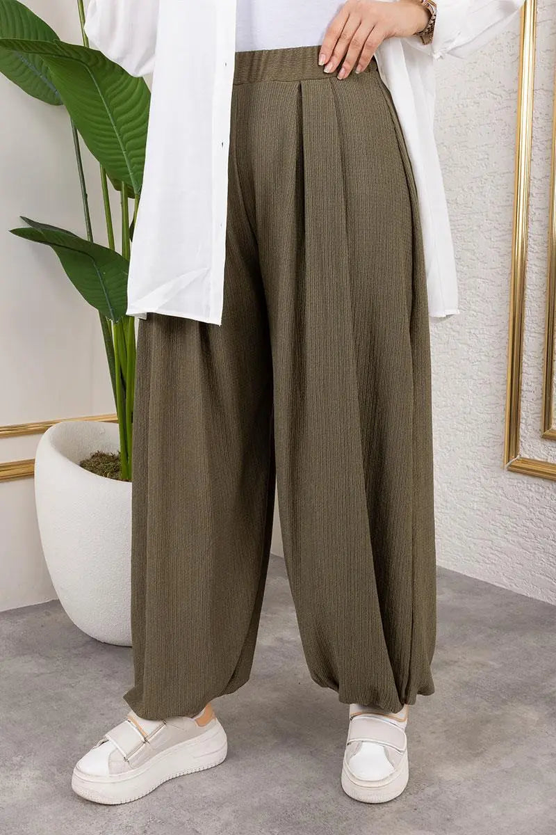 Elastic Waist Shalwar Trousers, view 2