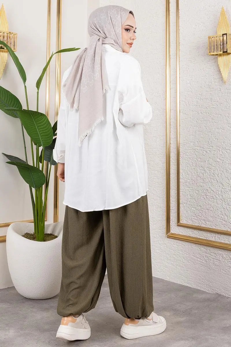 Elastic Waist Shalwar Trousers, view 4