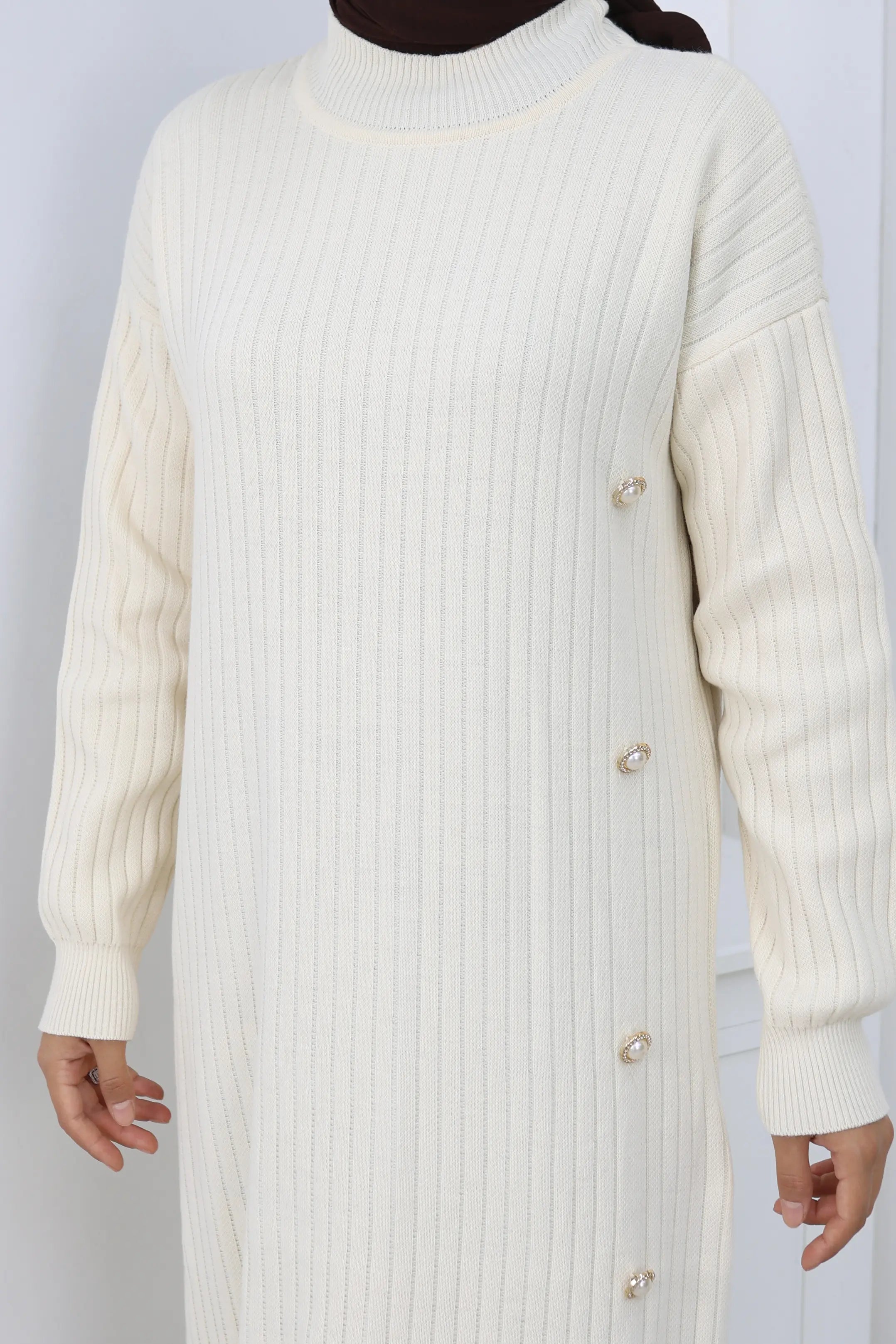 Side Button Ruffle Dress, view 4