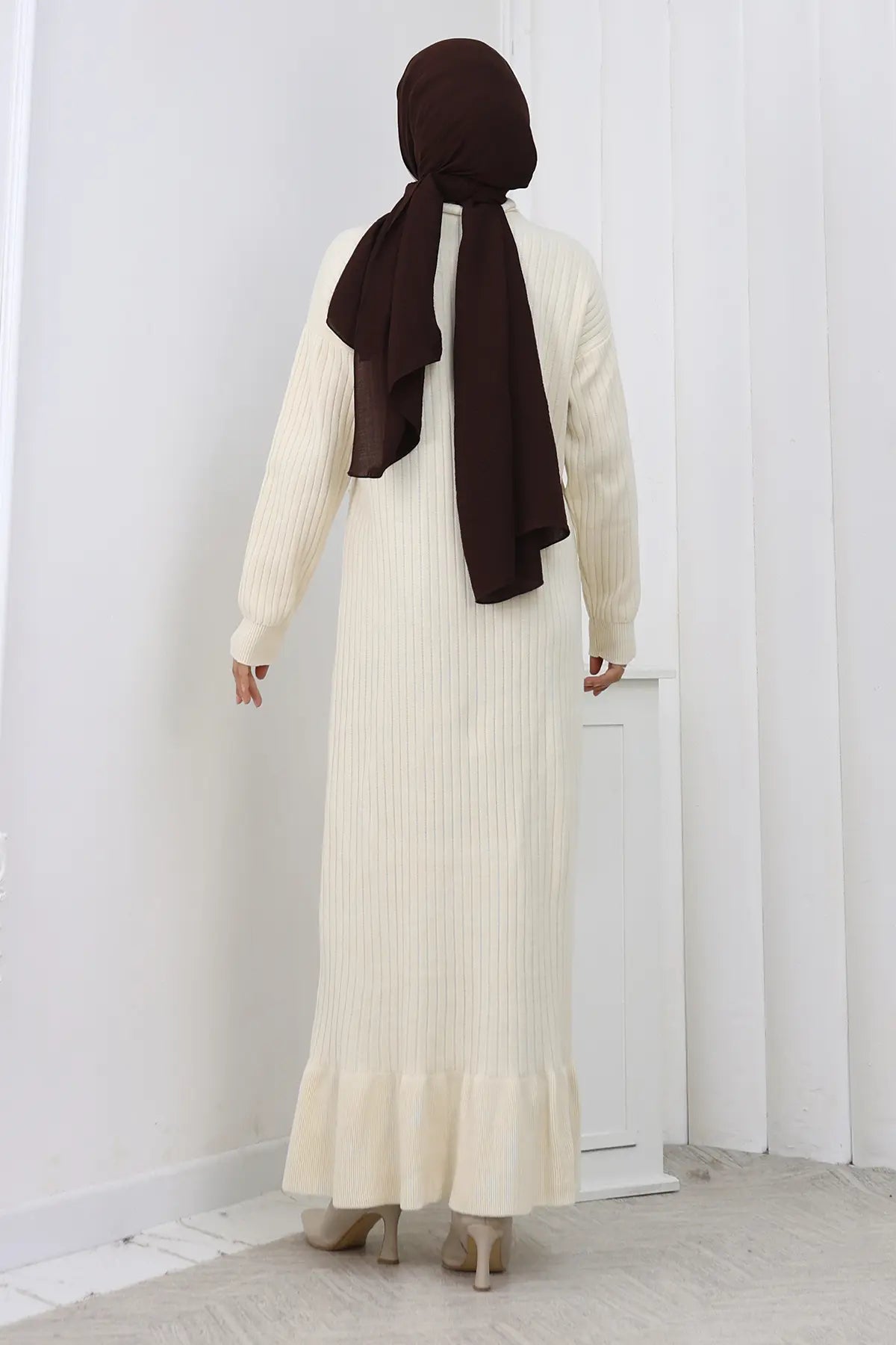 Side Button Ruffle Dress, view 5