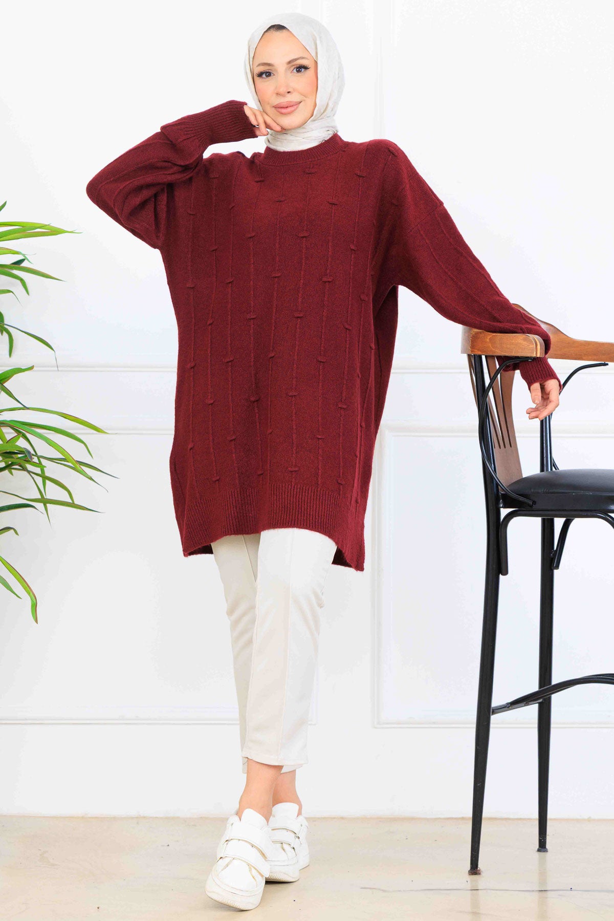 Patterned Knit Tunic by NEOMODEST