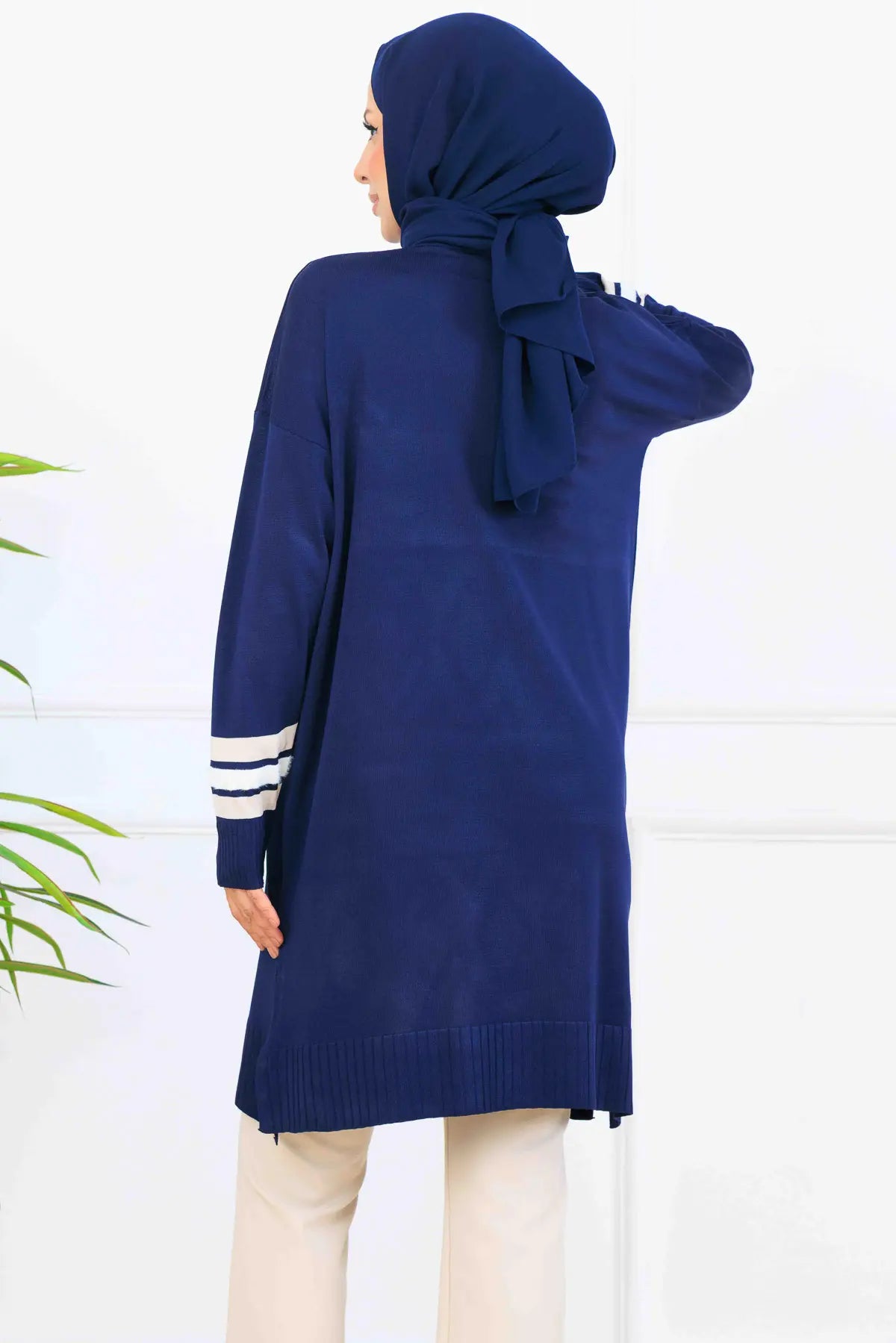 Mercerized Tunic With Stripe Detail, view 4