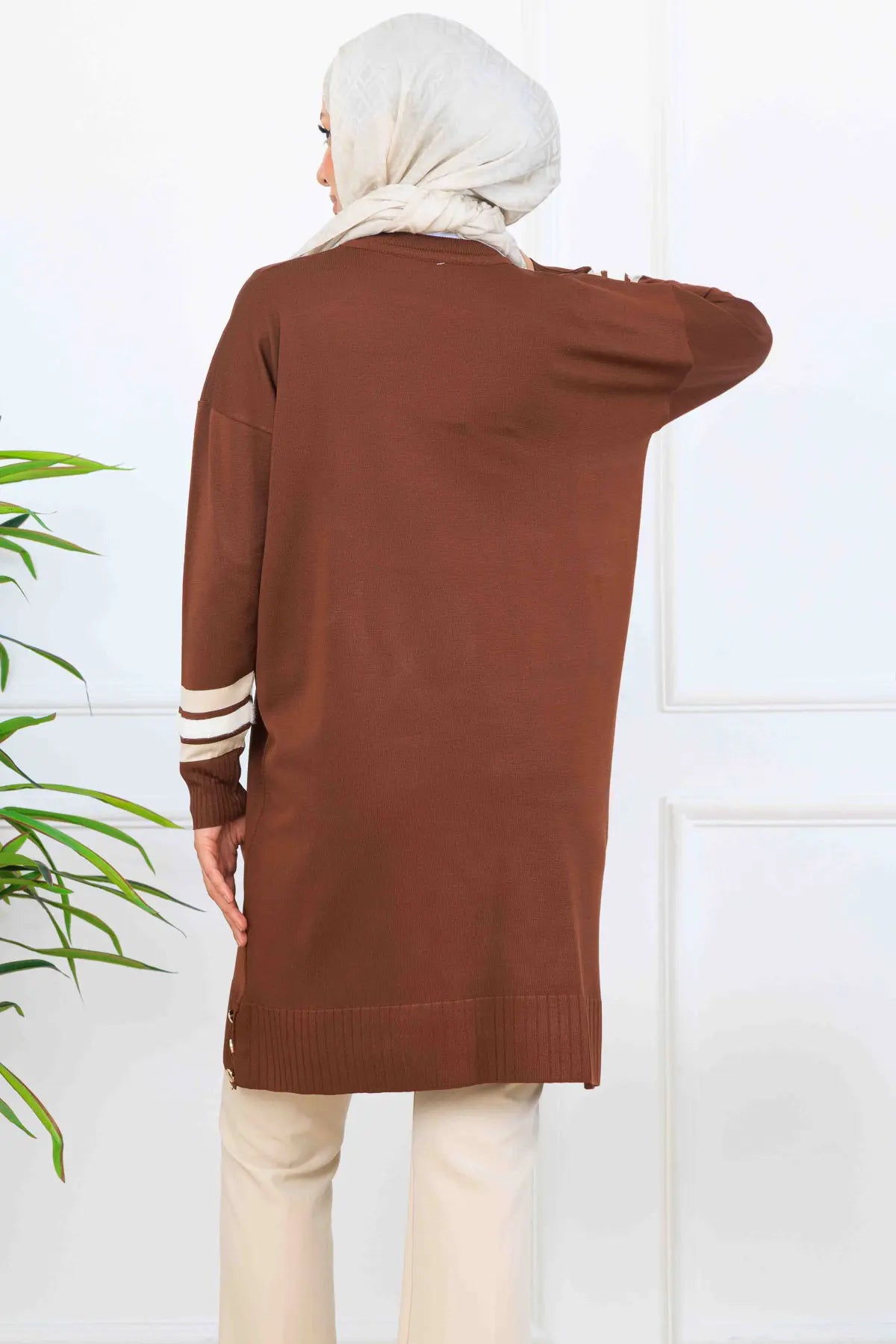 Mercerized Tunic With Stripe Detail, view 4