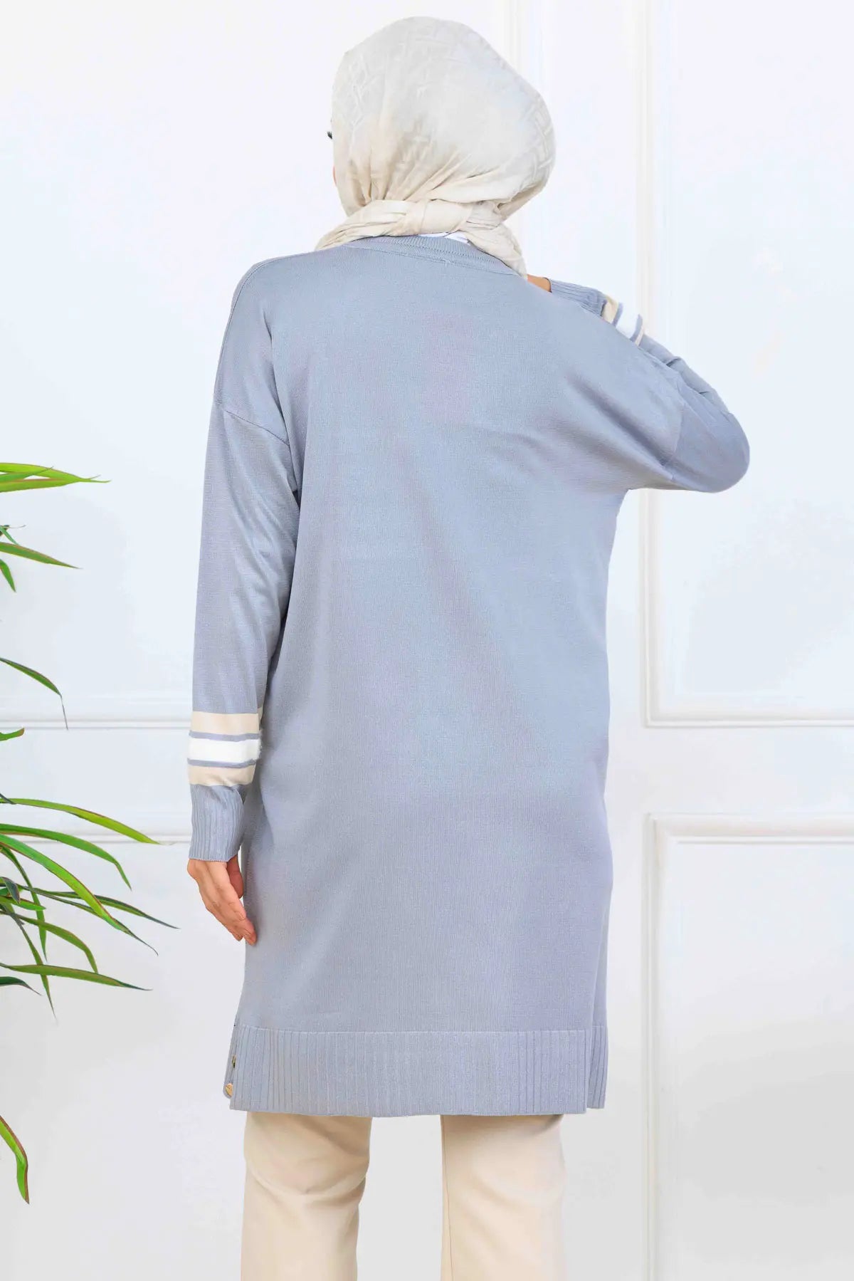 Mercerized Tunic With Stripe Detail, view 4