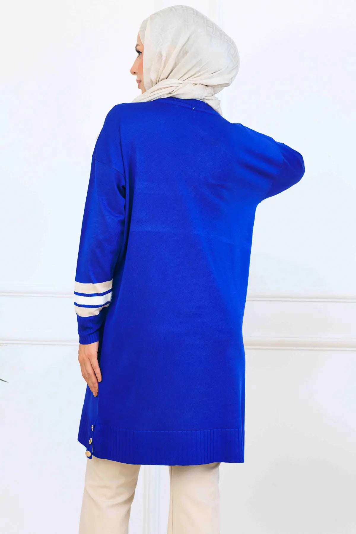 Mercerized Tunic With Stripe Detail, view 4