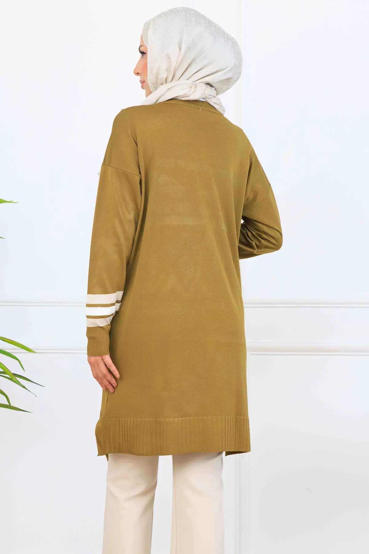 Mercerized Tunic With Stripe Detail, view 4