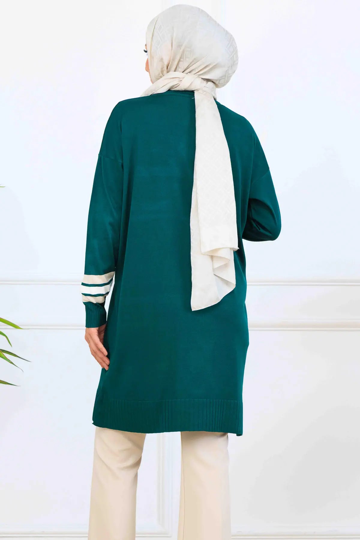 Mercerized Tunic With Stripe Detail, view 4