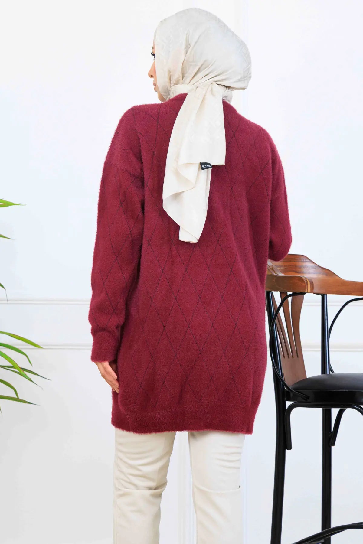 Stone-Detail Knit Tunic, view 4