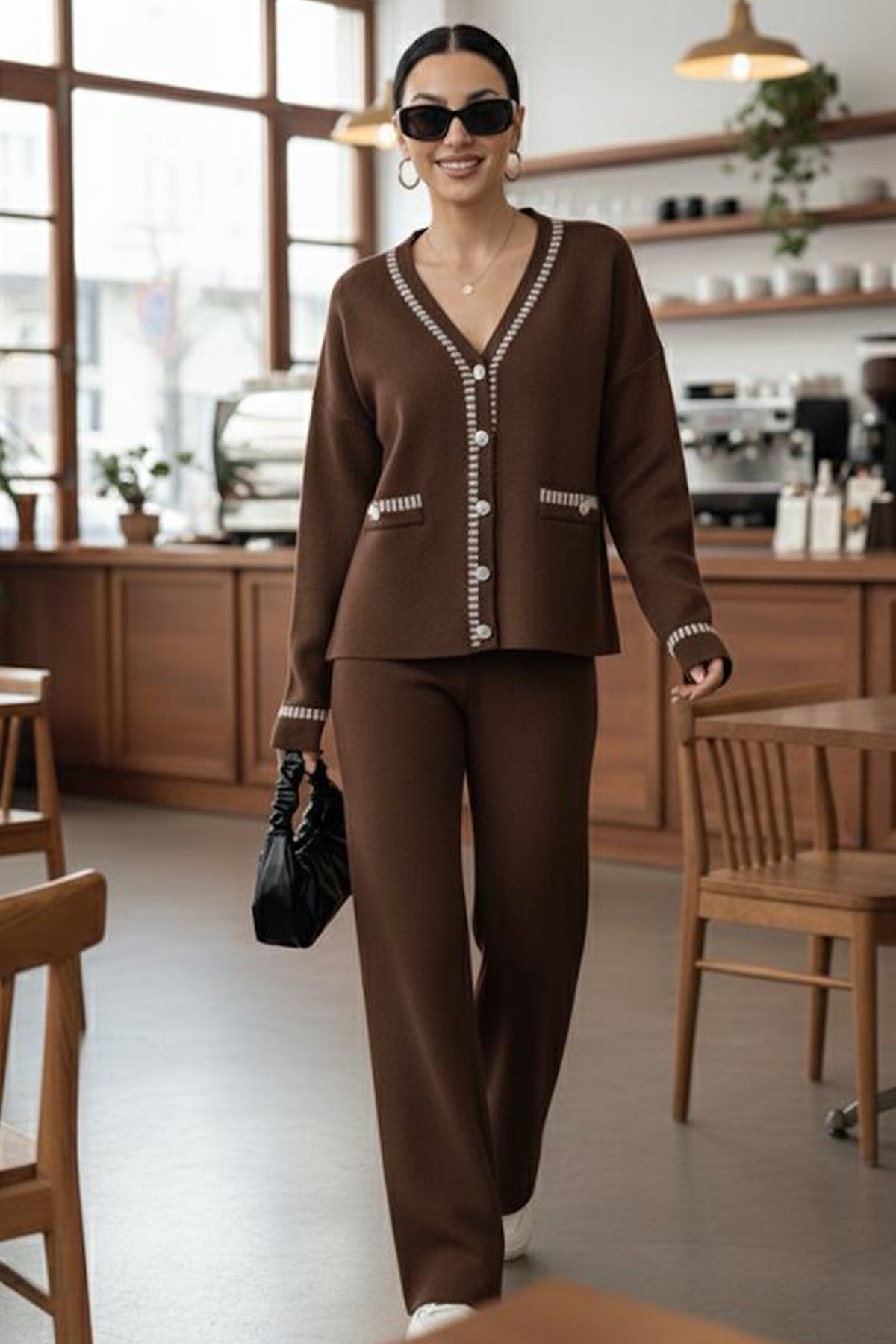 Striped Jacket Co-ord Set by NEOMODEST