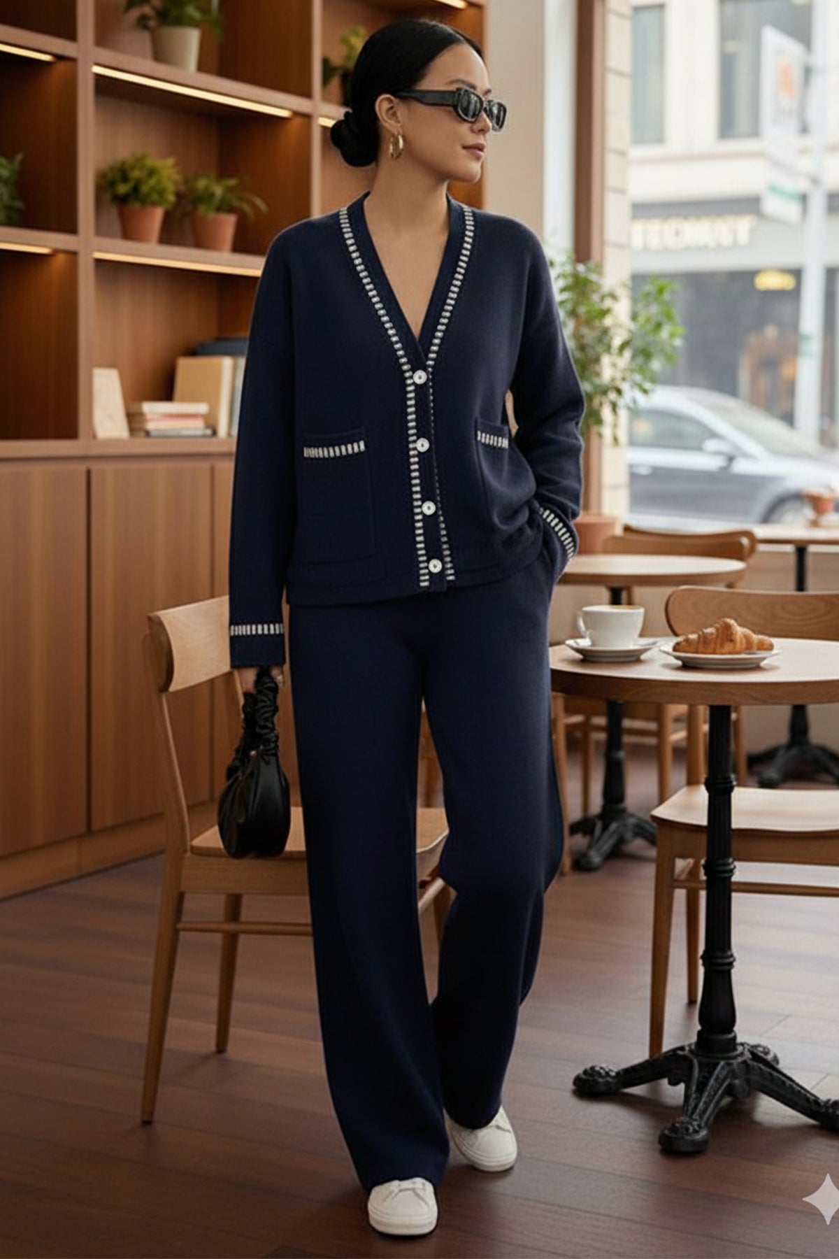 Striped Jacket Co-ord Set by NEOMODEST