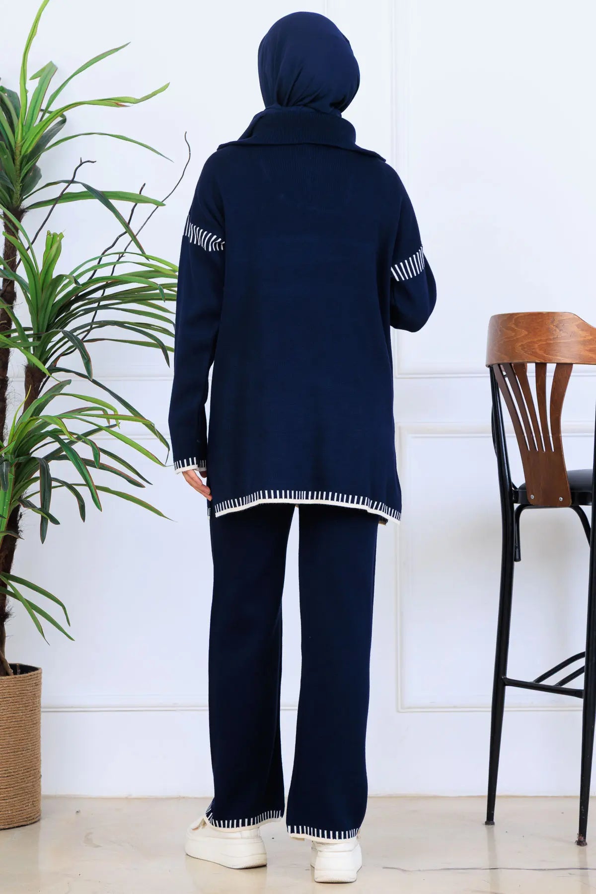 NEOMODEST Zippered Collar Knitwear Suit, view 4
