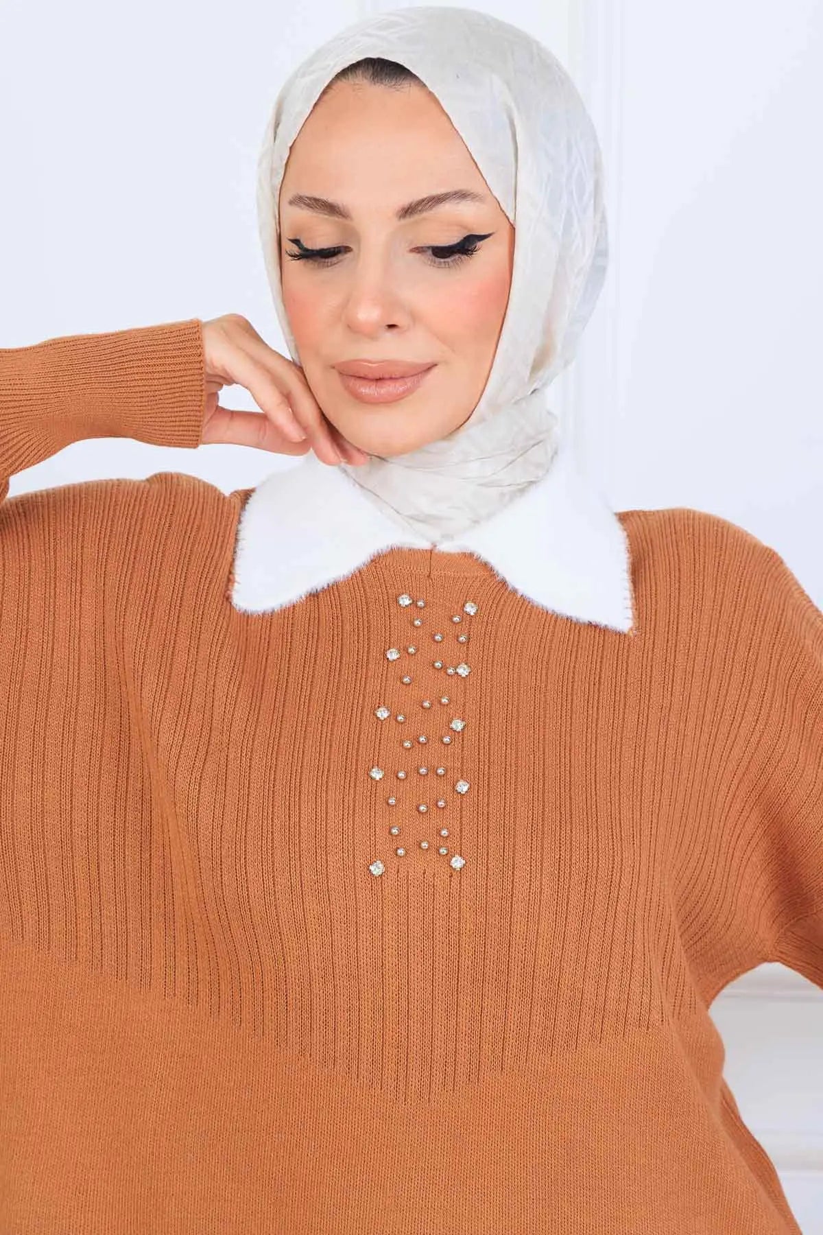 Stone-Embellished Knitwear Set, view 2