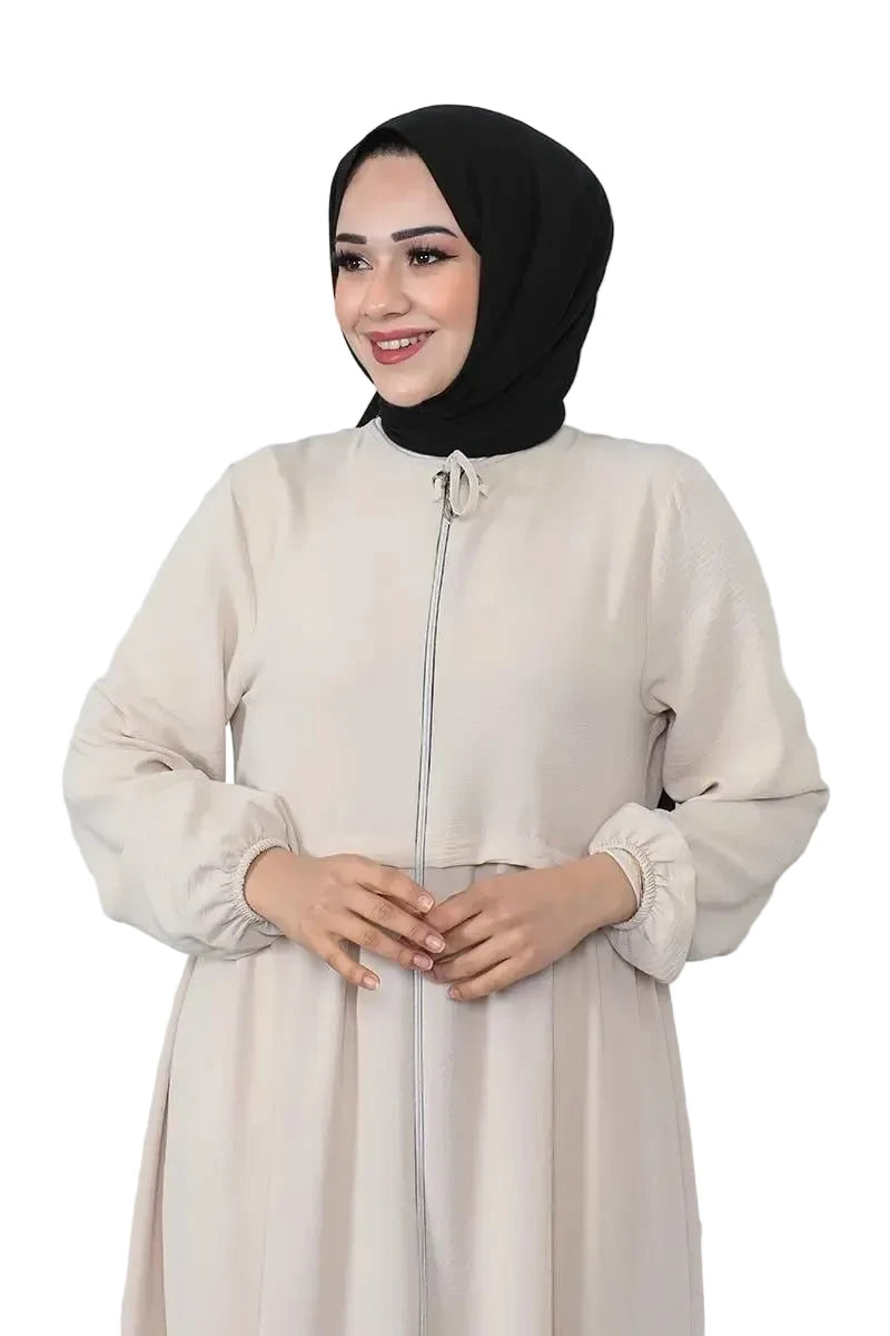 Turkish Premium Aerobin Fabric Abaya – Beige, view 2
