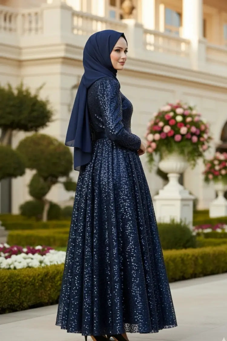 Sequined Princess Evening Dress, view 2