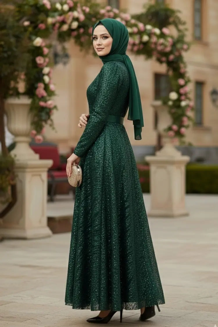 Sequined Princess Evening Dress, view 2