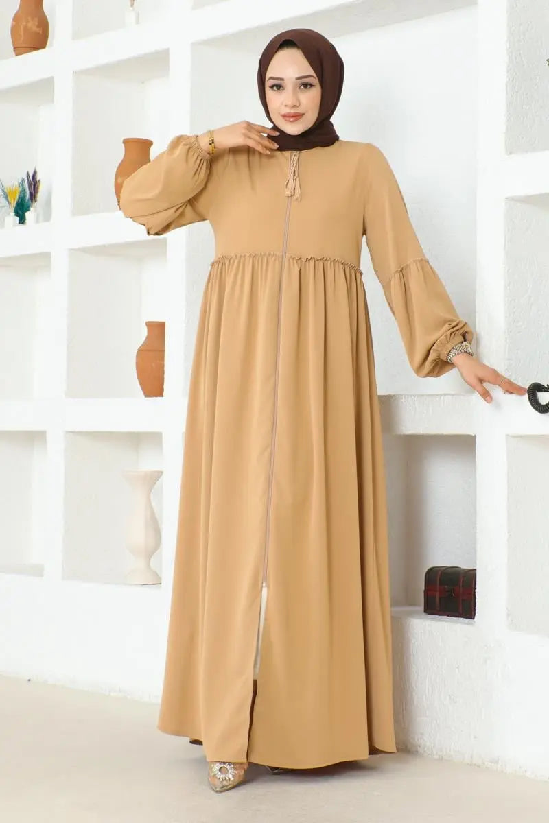 Jessica Crepe Abaya in Camel, view 3