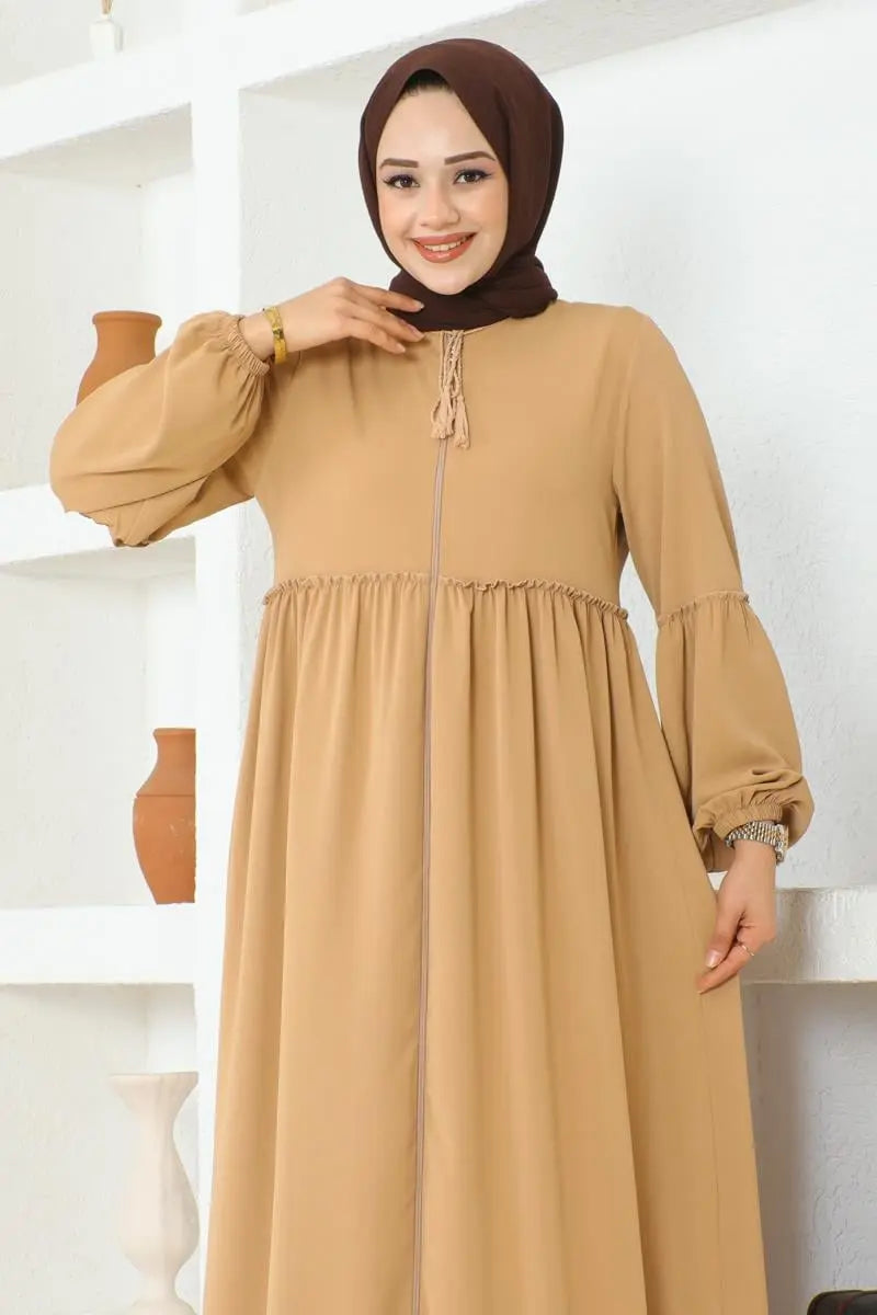 Jessica Crepe Abaya in Camel, view 4