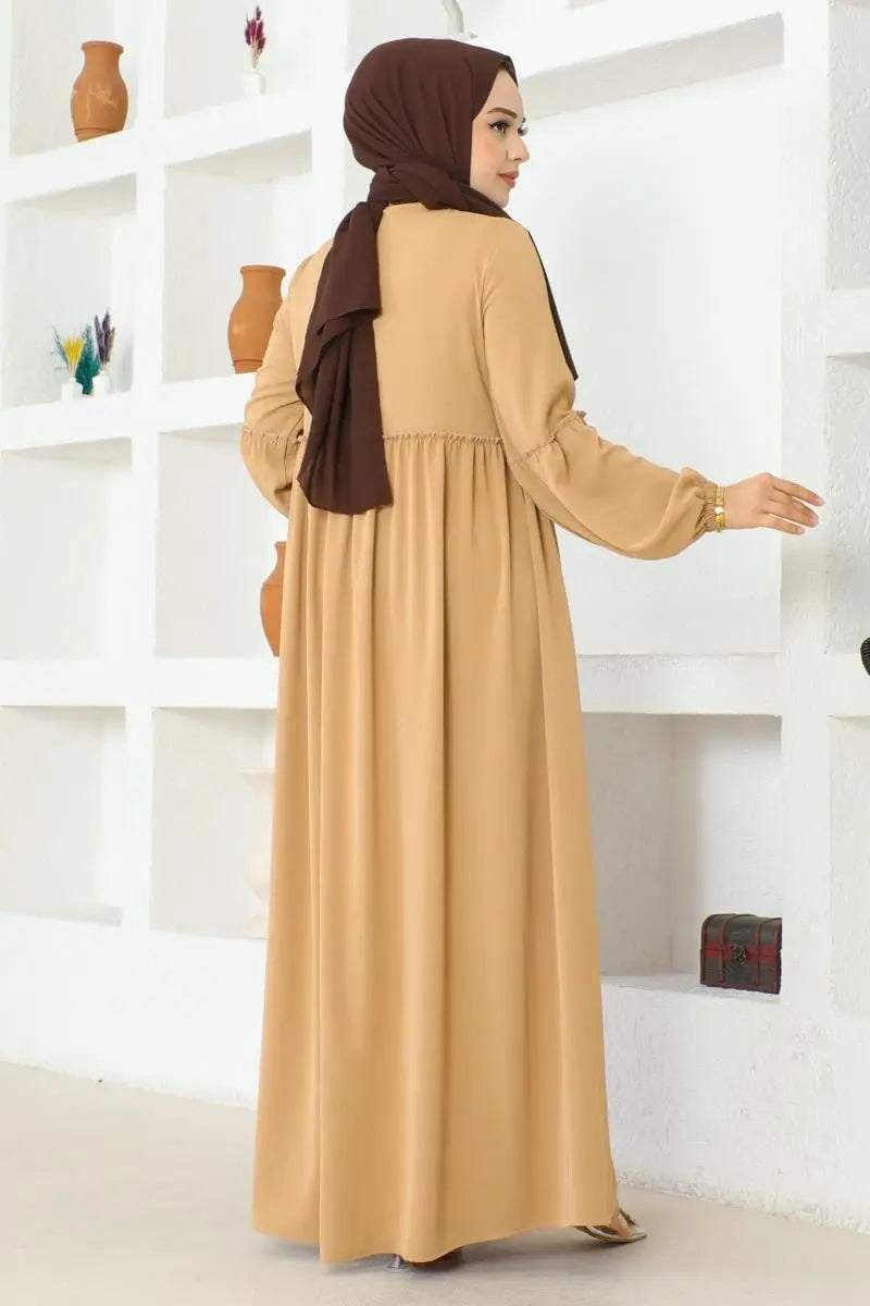Jessica Crepe Abaya in Camel, view 5