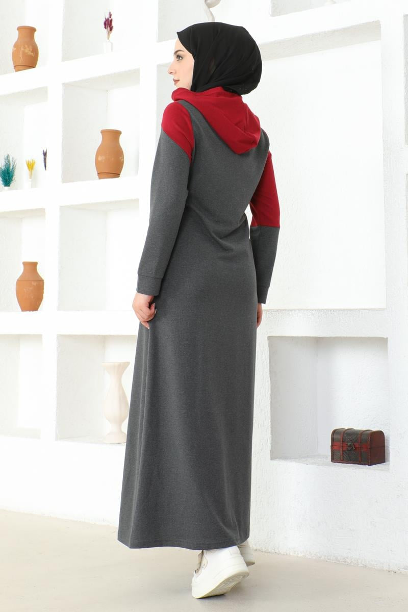 Zippered Hooded Hijab Sports Abaya, view 2