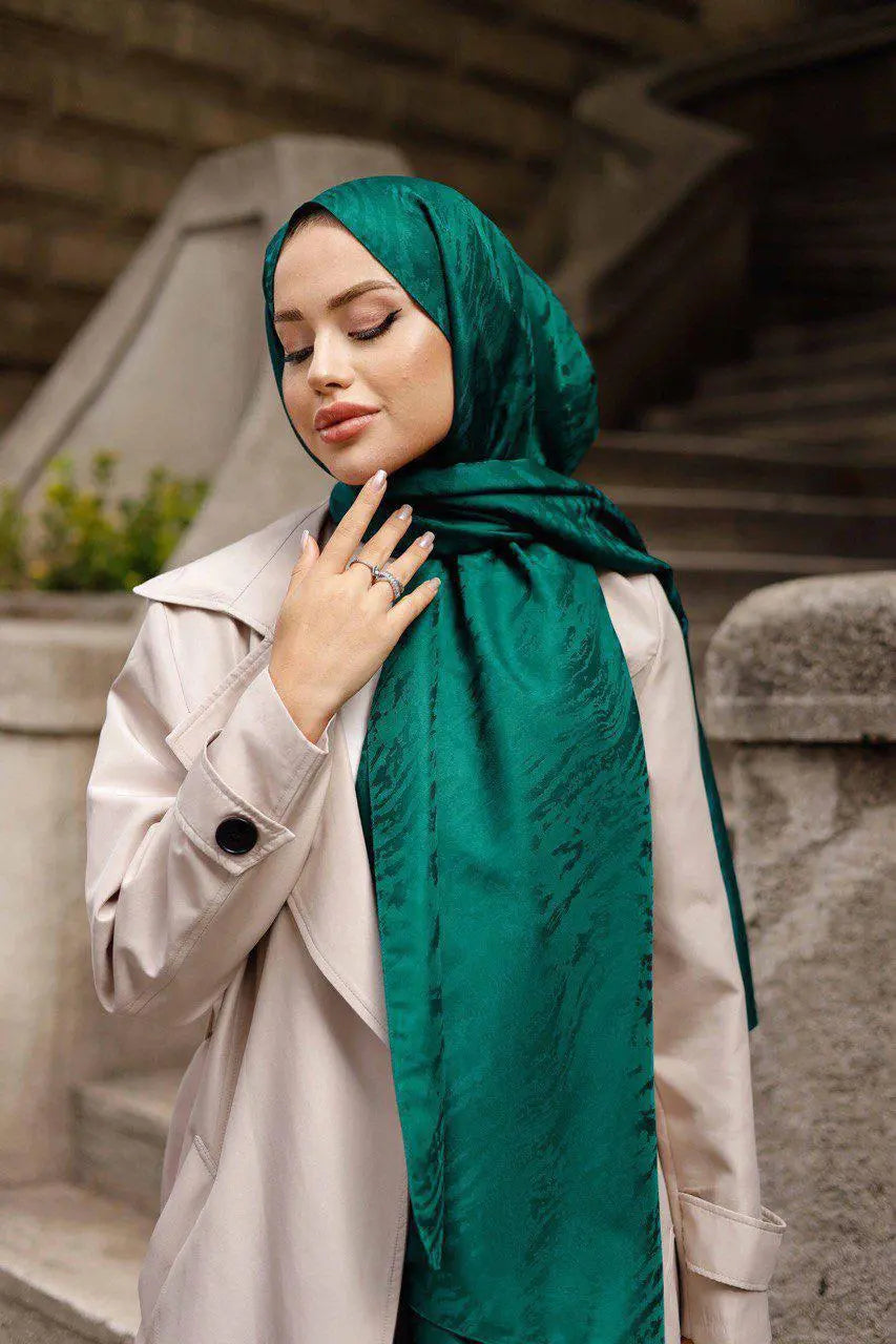 Patterned Silky Jacquard Shawl, view 3