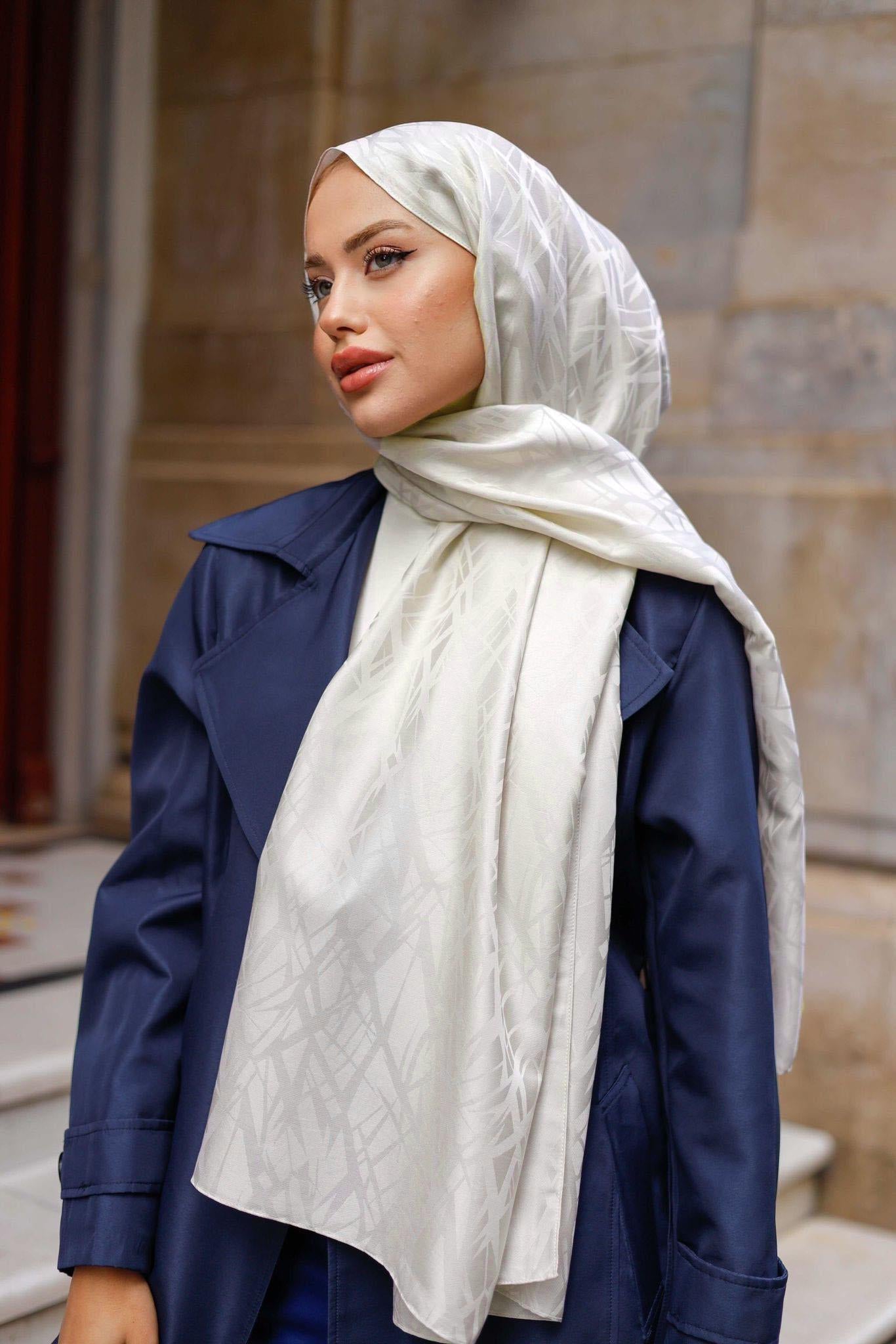 Patterned Silky Jacquard Shawl, view 2