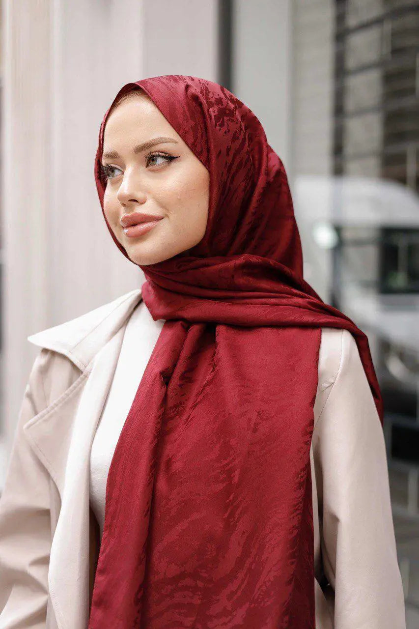 Patterned Silky Jacquard Shawl, view 3