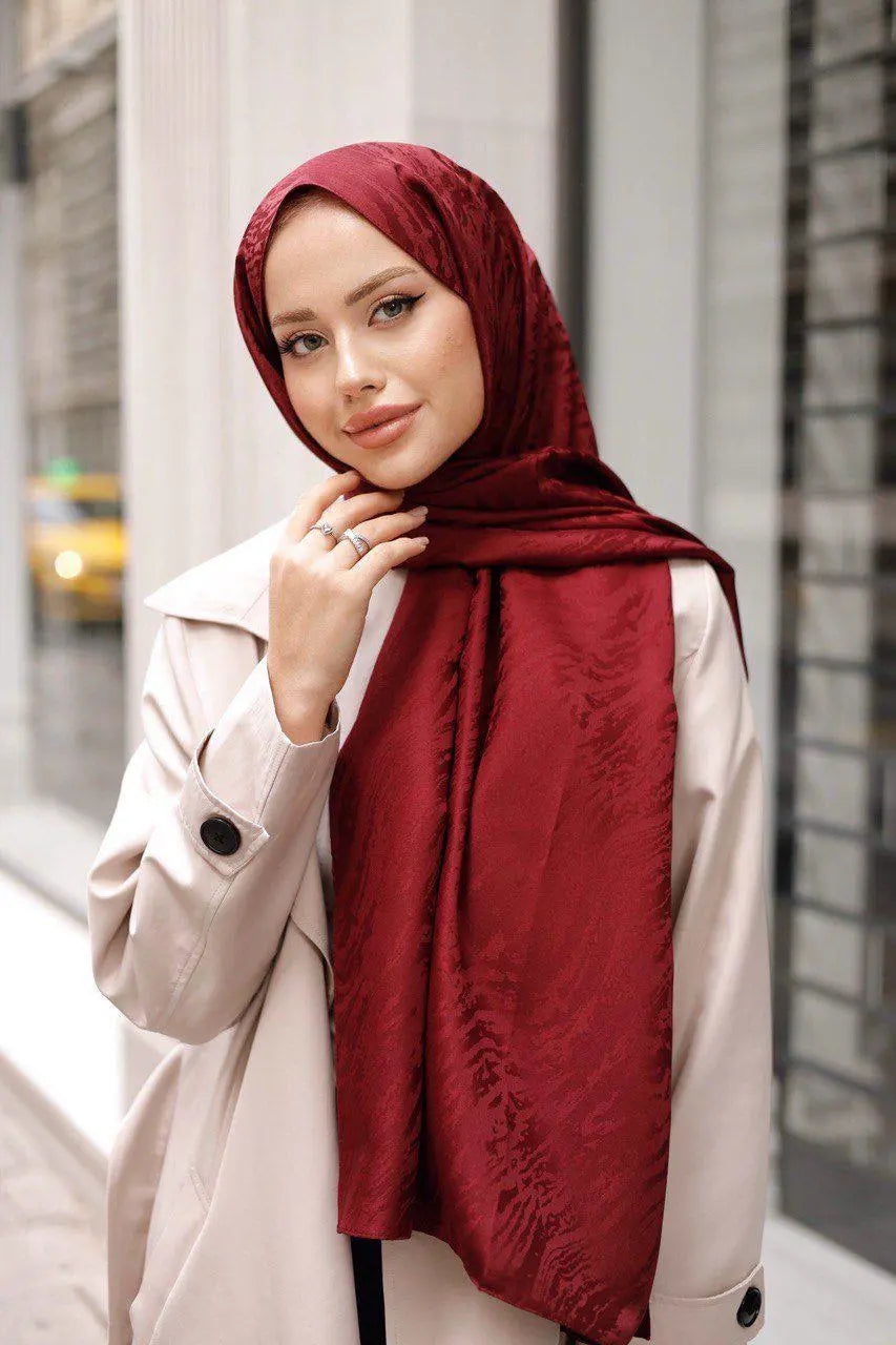 Patterned Silky Jacquard Shawl, view 4