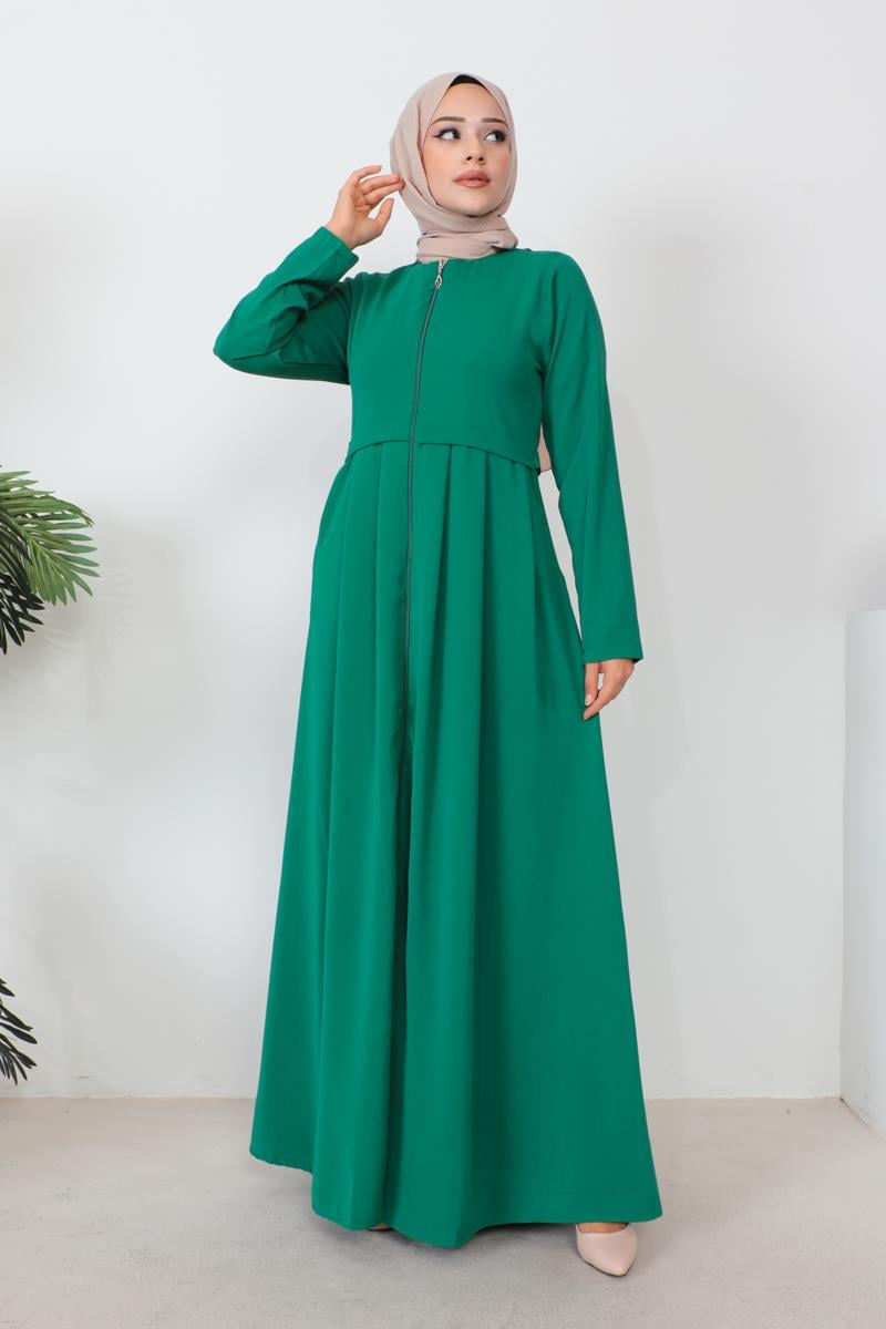 Pleated Emerald Aerobin Abaya, view 4