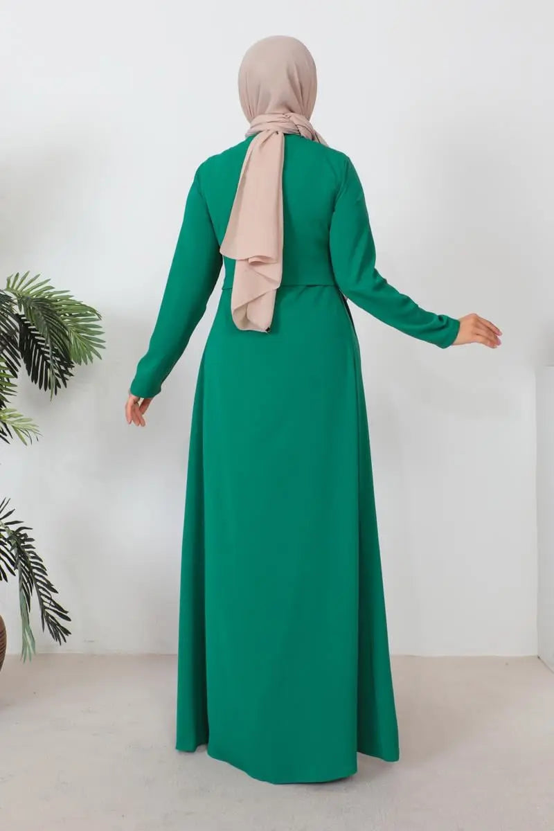 Pleated Emerald Aerobin Abaya, view 5
